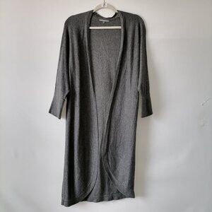 Retro-Ology Womens Gray Open Front Long Sleeve Knitted Cardigan Sweater Size L